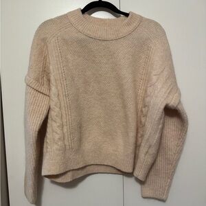 Madewell Cream Crew Neck Sweater Chunky Knit